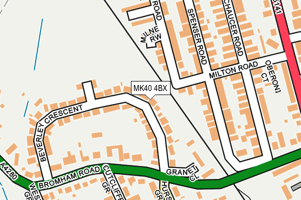 MK40 4BX map - OS OpenMap – Local (Ordnance Survey) MK40 4BX map - OS OpenMap – Local (Ordnance Survey)
