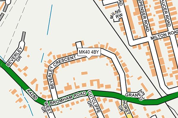 MK40 4BY map - OS OpenMap – Local (Ordnance Survey) MK40 4BY map - OS OpenMap – Local (Ordnance Survey)