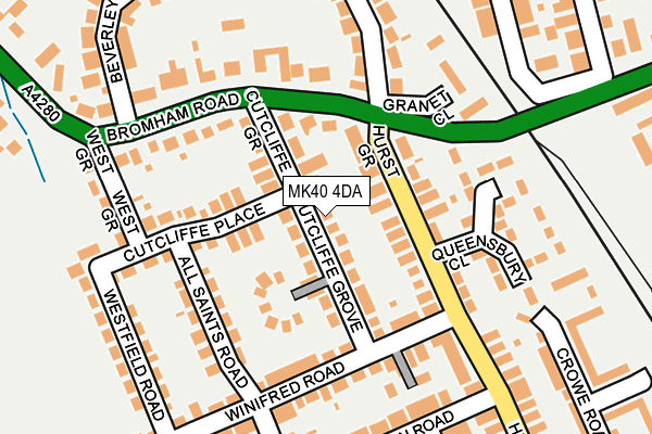 MK40 4DA map - OS OpenMap – Local (Ordnance Survey) MK40 4DA map - OS OpenMap – Local (Ordnance Survey)