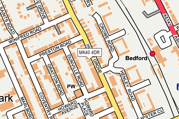 MK40 4DR map - OS OpenMap – Local (Ordnance Survey) MK40 4DR map - OS OpenMap – Local (Ordnance Survey)