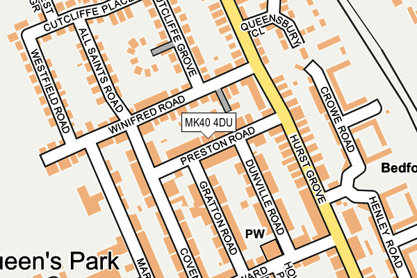 MK40 4DU map - OS OpenMap – Local (Ordnance Survey) MK40 4DU map - OS OpenMap – Local (Ordnance Survey)