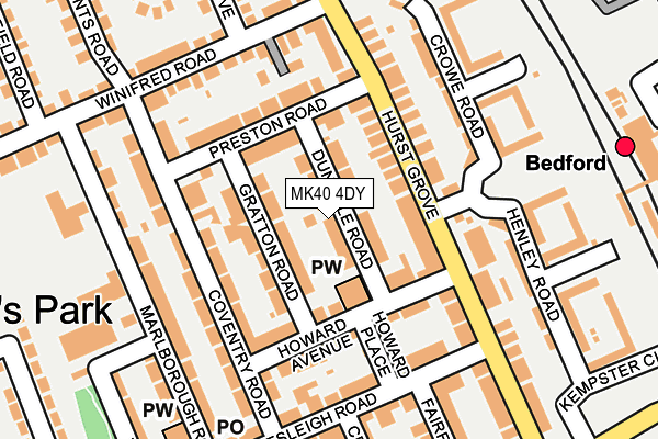 MK40 4DY map - OS OpenMap – Local (Ordnance Survey) MK40 4DY map - OS OpenMap – Local (Ordnance Survey)