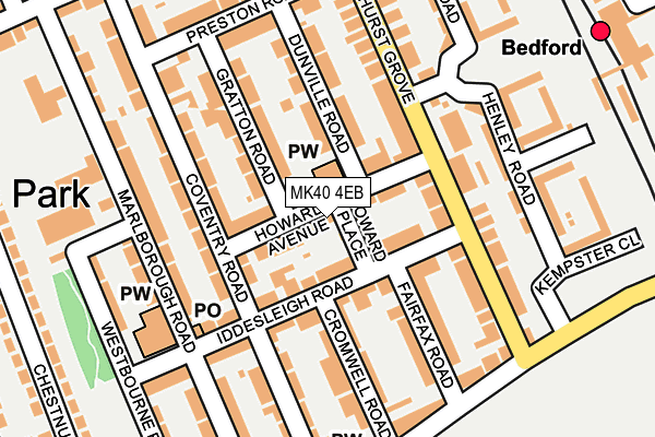 MK40 4EB map - OS OpenMap – Local (Ordnance Survey) MK40 4EB map - OS OpenMap – Local (Ordnance Survey)