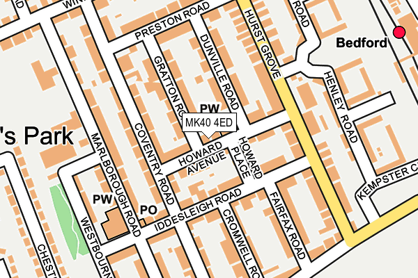 MK40 4ED map - OS OpenMap – Local (Ordnance Survey) MK40 4ED map - OS OpenMap – Local (Ordnance Survey)