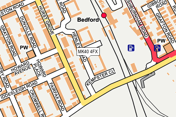 MK40 4FX map - OS OpenMap – Local (Ordnance Survey) MK40 4FX map - OS OpenMap – Local (Ordnance Survey)