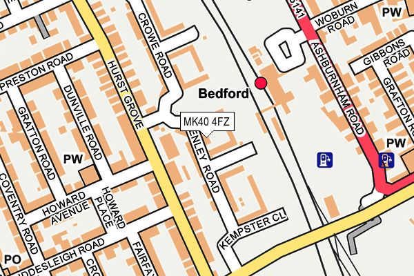 MK40 4FZ map - OS OpenMap – Local (Ordnance Survey) MK40 4FZ map - OS OpenMap – Local (Ordnance Survey)