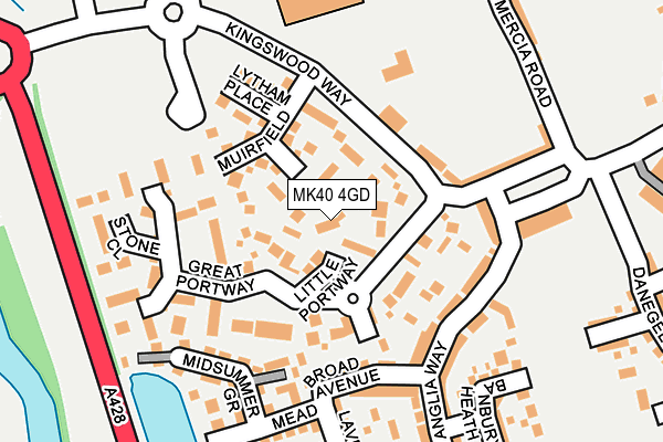 MK40 4GD map - OS OpenMap – Local (Ordnance Survey) MK40 4GD map - OS OpenMap – Local (Ordnance Survey)
