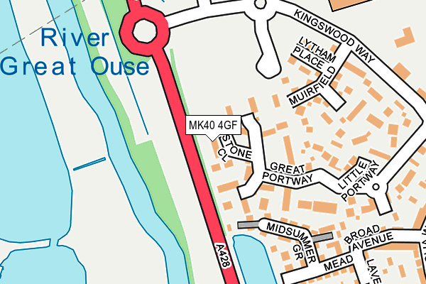 MK40 4GF map - OS OpenMap – Local (Ordnance Survey) MK40 4GF map - OS OpenMap – Local (Ordnance Survey)