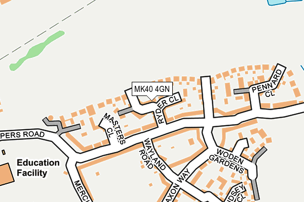 MK40 4GN map - OS OpenMap – Local (Ordnance Survey) MK40 4GN map - OS OpenMap – Local (Ordnance Survey)