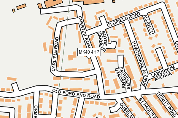 MK40 4HP map - OS OpenMap – Local (Ordnance Survey)