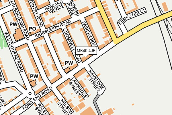 MK40 4JF map - OS OpenMap – Local (Ordnance Survey) MK40 4JF map - OS OpenMap – Local (Ordnance Survey)