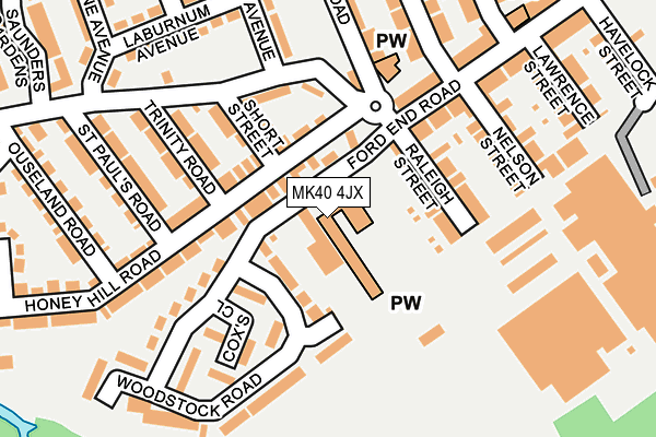 MK40 4JX map - OS OpenMap – Local (Ordnance Survey)
