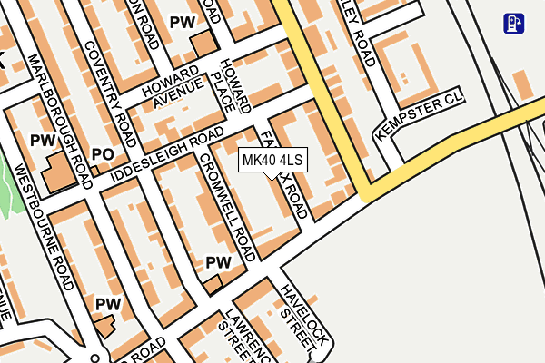 MK40 4LS map - OS OpenMap – Local (Ordnance Survey)