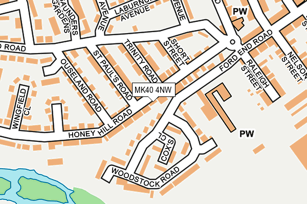MK40 4NW map - OS OpenMap – Local (Ordnance Survey) MK40 4NW map - OS OpenMap – Local (Ordnance Survey)