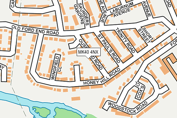 MK40 4NX map - OS OpenMap – Local (Ordnance Survey) MK40 4NX map - OS OpenMap – Local (Ordnance Survey)