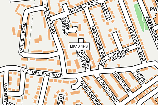 MK40 4PS map - OS OpenMap – Local (Ordnance Survey) MK40 4PS map - OS OpenMap – Local (Ordnance Survey)