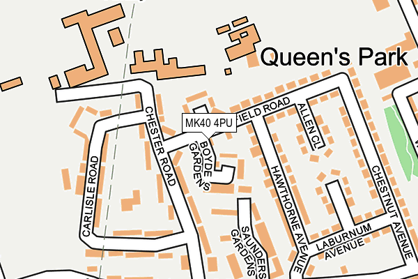 MK40 4PU map - OS OpenMap – Local (Ordnance Survey)