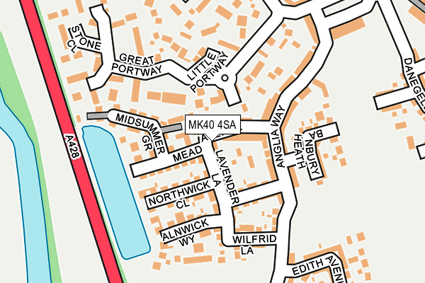 MK40 4SA map - OS OpenMap – Local (Ordnance Survey)