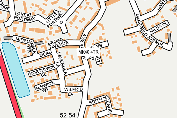 MK40 4TR map - OS OpenMap – Local (Ordnance Survey)