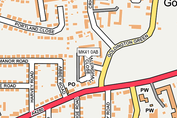 MK41 0AB map - OS OpenMap – Local (Ordnance Survey) MK41 0AB map - OS OpenMap – Local (Ordnance Survey)