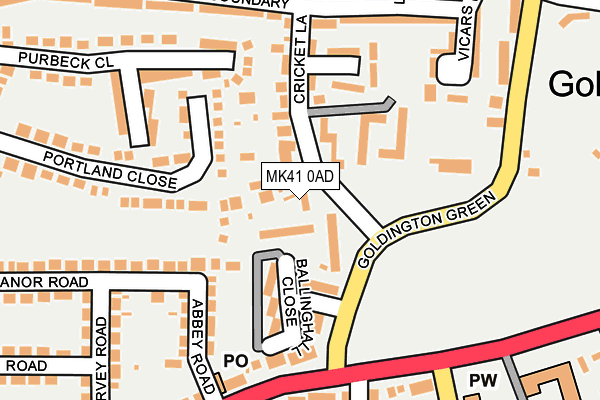 MK41 0AD map - OS OpenMap – Local (Ordnance Survey) MK41 0AD map - OS OpenMap – Local (Ordnance Survey)