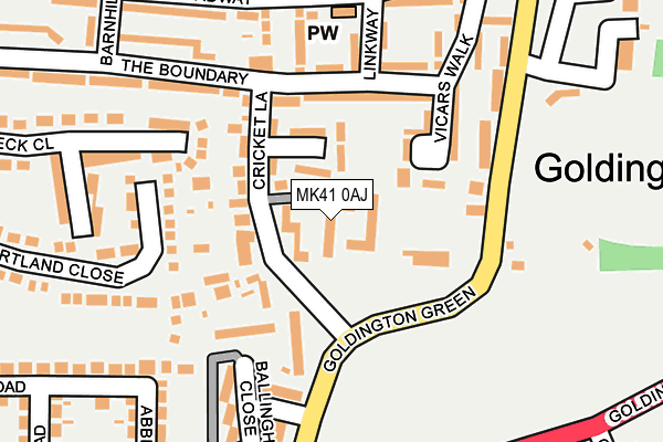 MK41 0AJ map - OS OpenMap – Local (Ordnance Survey) MK41 0AJ map - OS OpenMap – Local (Ordnance Survey)