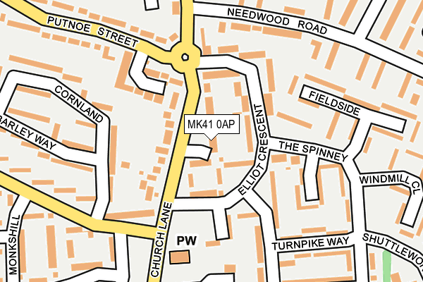MK41 0AP map - OS OpenMap – Local (Ordnance Survey) MK41 0AP map - OS OpenMap – Local (Ordnance Survey)