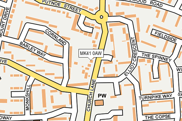 MK41 0AW map - OS OpenMap – Local (Ordnance Survey) MK41 0AW map - OS OpenMap – Local (Ordnance Survey)