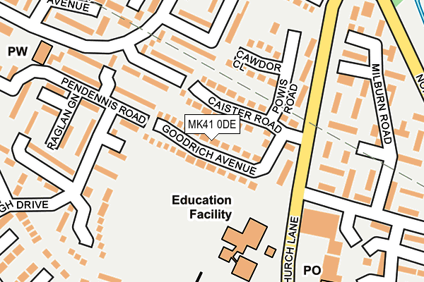 MK41 0DE map - OS OpenMap – Local (Ordnance Survey)