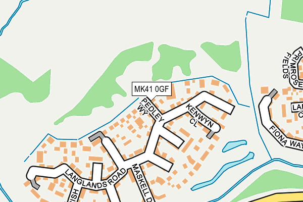 MK41 0GF map - OS OpenMap – Local (Ordnance Survey) MK41 0GF map - OS OpenMap – Local (Ordnance Survey)
