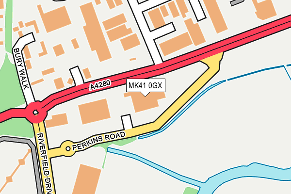 MK41 0GX map - OS OpenMap – Local (Ordnance Survey) MK41 0GX map - OS OpenMap – Local (Ordnance Survey)