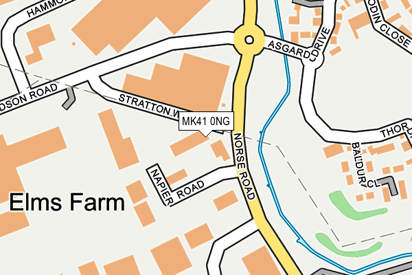 MK41 0NG map - OS OpenMap – Local (Ordnance Survey) MK41 0NG map - OS OpenMap – Local (Ordnance Survey)