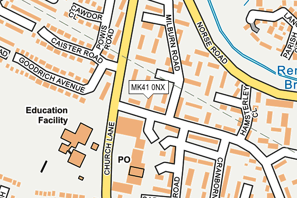 MK41 0NX map - OS OpenMap – Local (Ordnance Survey) MK41 0NX map - OS OpenMap – Local (Ordnance Survey)