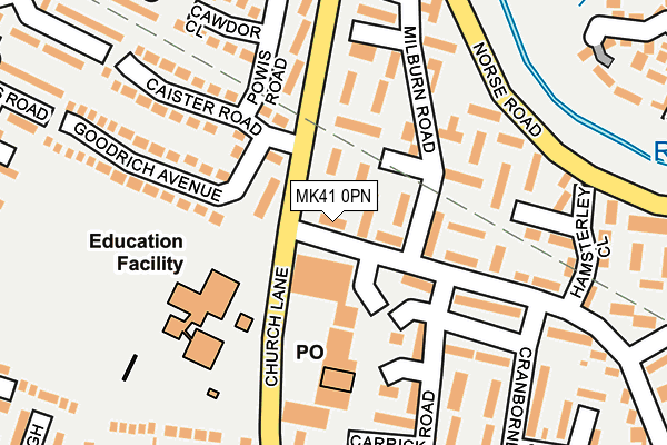 MK41 0PN map - OS OpenMap – Local (Ordnance Survey) MK41 0PN map - OS OpenMap – Local (Ordnance Survey)
