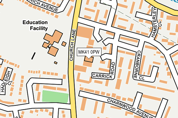 MK41 0PW map - OS OpenMap – Local (Ordnance Survey) MK41 0PW map - OS OpenMap – Local (Ordnance Survey)