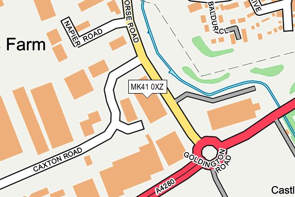 MK41 0XZ map - OS OpenMap – Local (Ordnance Survey) MK41 0XZ map - OS OpenMap – Local (Ordnance Survey)