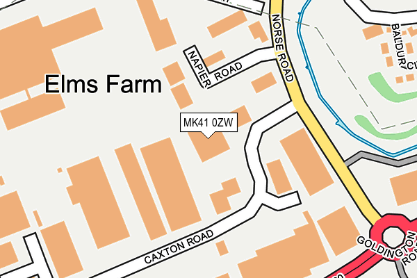 MK41 0ZW map - OS OpenMap – Local (Ordnance Survey)