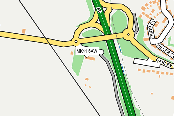 MK41 6AW map - OS OpenMap – Local (Ordnance Survey)