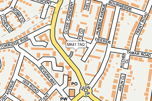 MK41 7AQ map - OS OpenMap – Local (Ordnance Survey) MK41 7AQ map - OS OpenMap – Local (Ordnance Survey)