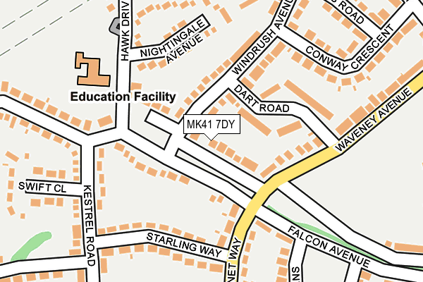 MK41 7DY map - OS OpenMap – Local (Ordnance Survey) MK41 7DY map - OS OpenMap – Local (Ordnance Survey)