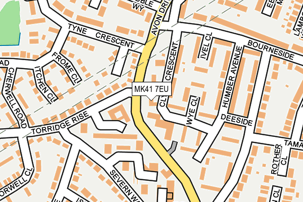 MK41 7EU map - OS OpenMap – Local (Ordnance Survey)
