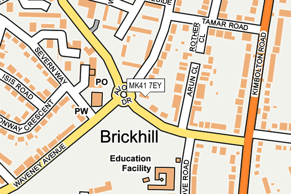 MK41 7EY map - OS OpenMap – Local (Ordnance Survey)