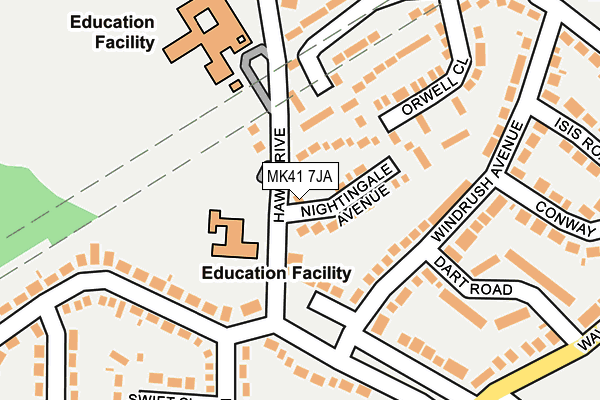 MK41 7JA map - OS OpenMap – Local (Ordnance Survey) MK41 7JA map - OS OpenMap – Local (Ordnance Survey)