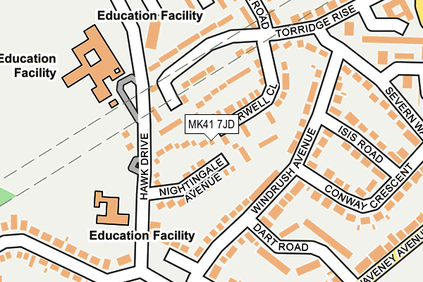 MK41 7JD map - OS OpenMap – Local (Ordnance Survey) MK41 7JD map - OS OpenMap – Local (Ordnance Survey)