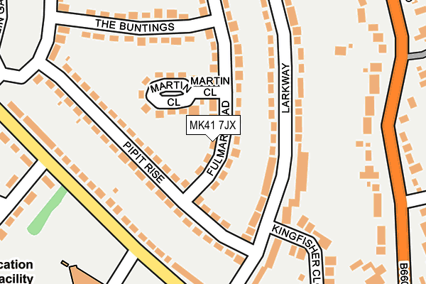 MK41 7JX map - OS OpenMap – Local (Ordnance Survey)
