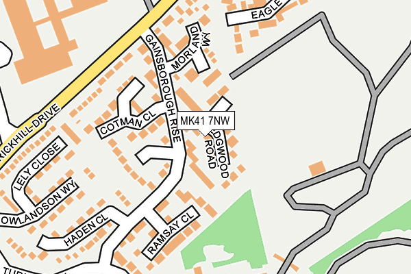 MK41 7NW map - OS OpenMap – Local (Ordnance Survey) MK41 7NW map - OS OpenMap – Local (Ordnance Survey)