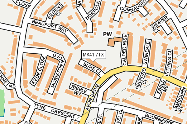 MK41 7TX map - OS OpenMap – Local (Ordnance Survey) MK41 7TX map - OS OpenMap – Local (Ordnance Survey)