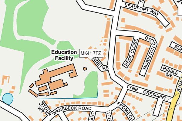 MK41 7TZ map - OS OpenMap – Local (Ordnance Survey) MK41 7TZ map - OS OpenMap – Local (Ordnance Survey)