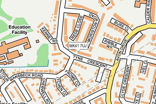 MK41 7UJ map - OS OpenMap – Local (Ordnance Survey) MK41 7UJ map - OS OpenMap – Local (Ordnance Survey)
