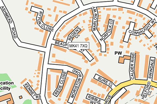 MK41 7XQ map - OS OpenMap – Local (Ordnance Survey) MK41 7XQ map - OS OpenMap – Local (Ordnance Survey)